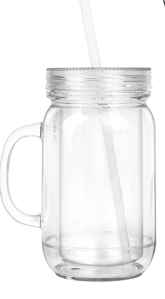 Acrylic 20 oz Mason Jar Style